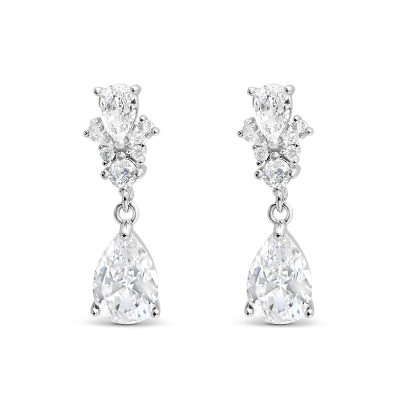 Bridal Silver Cubic Zirconia Earrings 155170