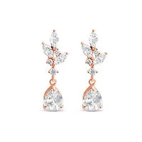 Bridal Rose Gold Cubic Zirconia Earrings