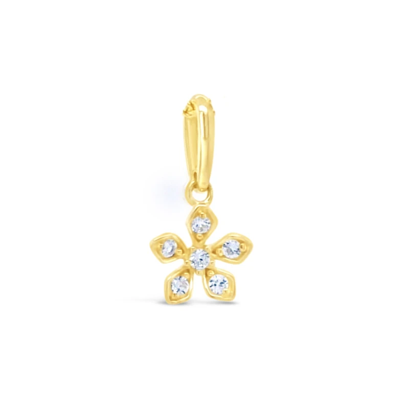 10k Yellow Gold Cubic Zirconia Flower Pendant 155634