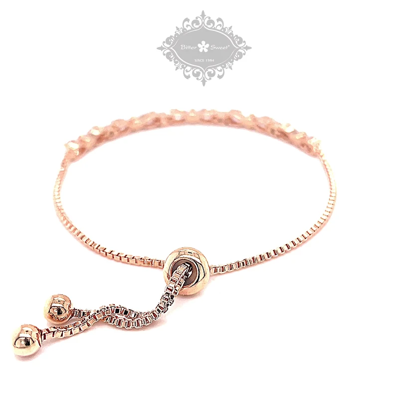 Bridal Cubic Zirconia Rosegold Adjustable Bracelet 145896