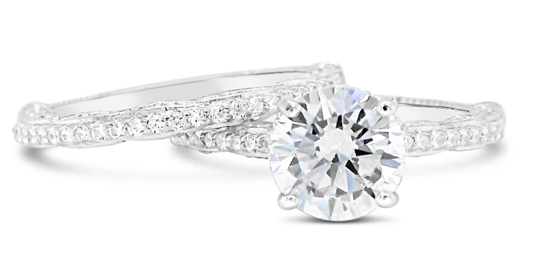 Sterling Silver Vintage  Cubic Zirconia Set  Ring 155020
