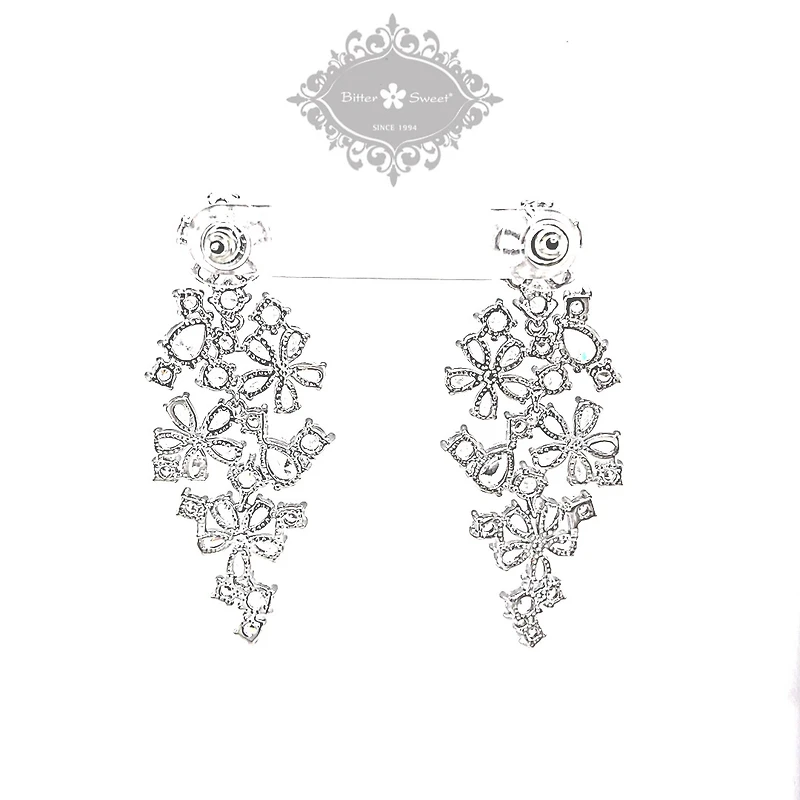 Bridal Flower Cubic Zirconia Earrings 152099