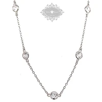 Sterling Silver Cubic Zirconia 4mm Bezel Necklace 143312