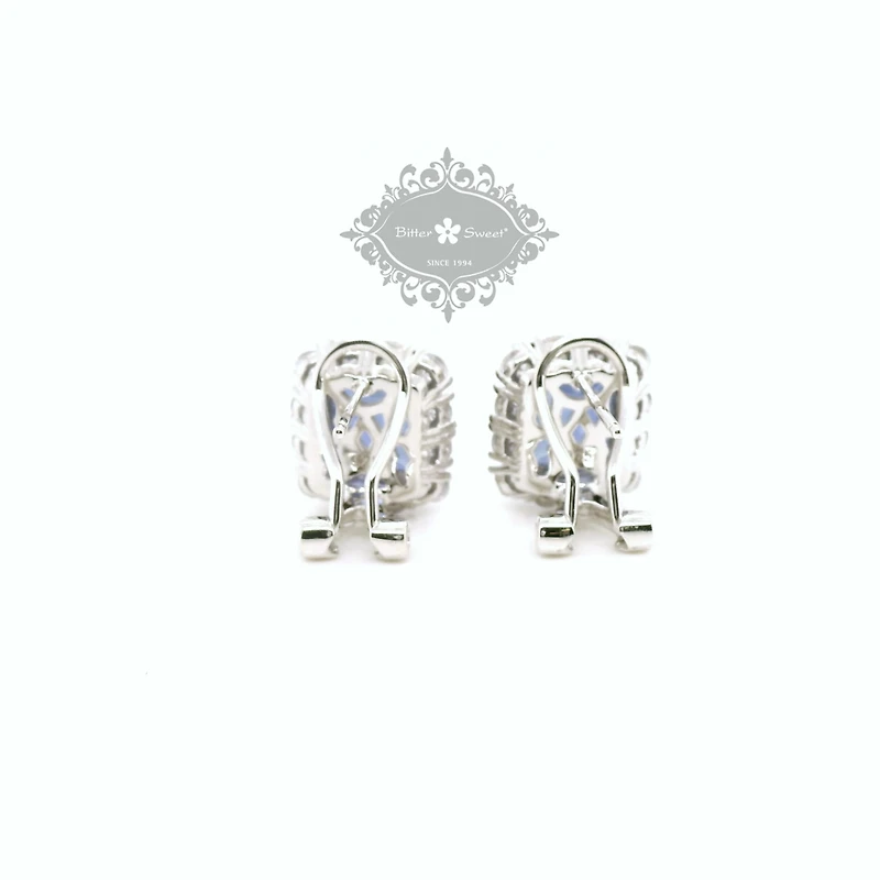 Sterling Silver Sapphire Cubic Zirconia Earrings 153380
