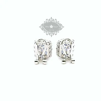 Sterling Silver Sapphire Cubic Zirconia Earrings 153380