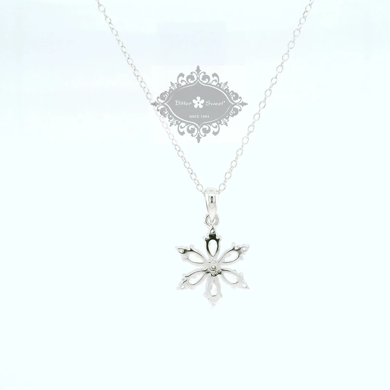 Sterling Silver Snow Flake Cubic Zirconia Necklace 144392