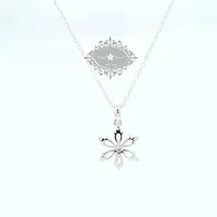 Sterling Silver Snow Flake Cubic Zirconia Necklace 144392