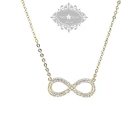 Gold Plated Sterling Silver Cubic Zirconia Infinity Necklace 151230