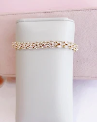 Bridal Gold Cubic Zirconia Marquise   Bracelet 155190