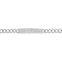 Stainless Steel Cubic Zirconia ID Bracelet 150127