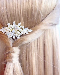 Bridal Gold Crystal Pearl Hair Comb