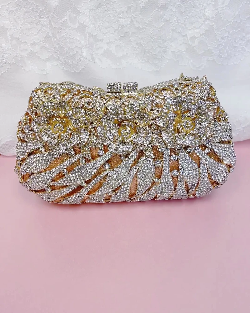 Crystal Rose Handbag Clutch