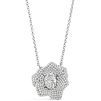 Sterling Silver flower Cubic Zirconia Necklace 151976