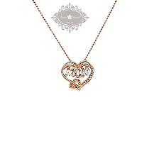 Rosegold Plated Sterling Silver Cubic Zirconia Mom Necklace