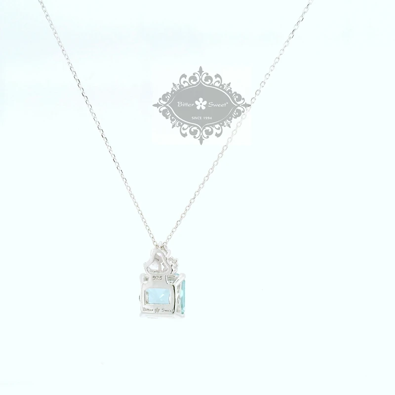 Sterling Silver Mint Cubic Zirconia Necklace 153420