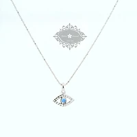Sterling Silver Cubic Zirconia Evil Eye Necklace 143504