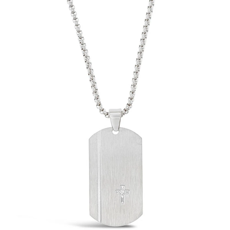 Stainless Steel Cross Tag Necklace 150145