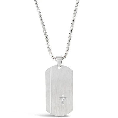 Stainless Steel Cross Tag Necklace 150145