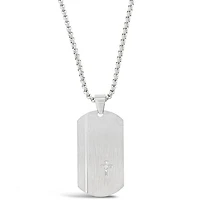 Stainless Steel Cross Tag Necklace 150145