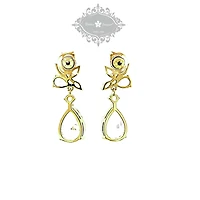 Gold Cubic Zirconia Tear Drop Earrings 137416