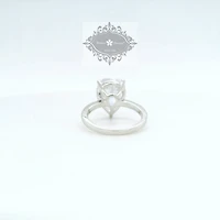 Sterling Silver Tear Drop  Cubic Zirconia Ring 155493