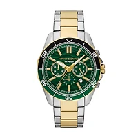 Armani Exchange Two-Tone Chronograph Watch Green Dial AX1966 154689