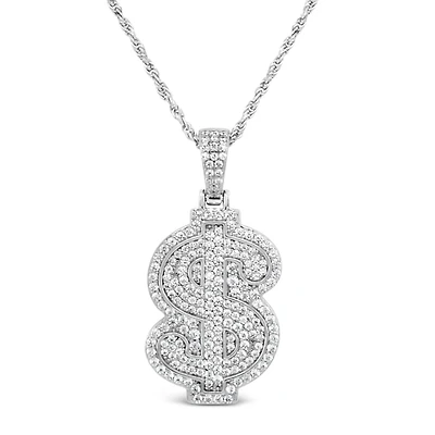 Sterling Silver Cubic Zirconia  $ Pendent  Necklace 155134