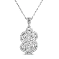 Sterling Silver Cubic Zirconia  $ Pendent  Necklace 155134