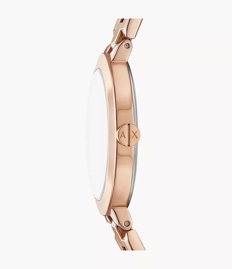 Armani Exchange Two-Hand Rose Gold-Tone Stainless Steel Watch 154355