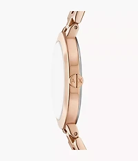 Armani Exchange Two-Hand Rose Gold-Tone Stainless Steel Watch 154355