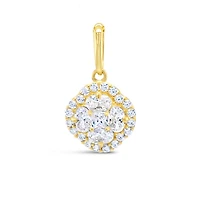 10k Yellow Gold Cubic Zirconia Square with outline Pendant 153737
