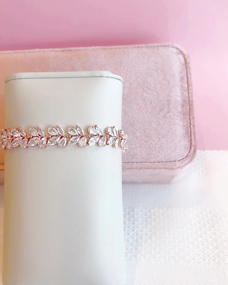 Bridal Cubic Zirconia Rosegold Bracelet