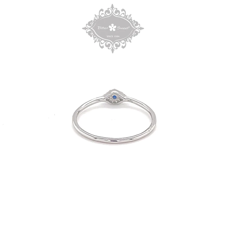 Sterling Silver Cubic Zirconia Evil Eye Ring