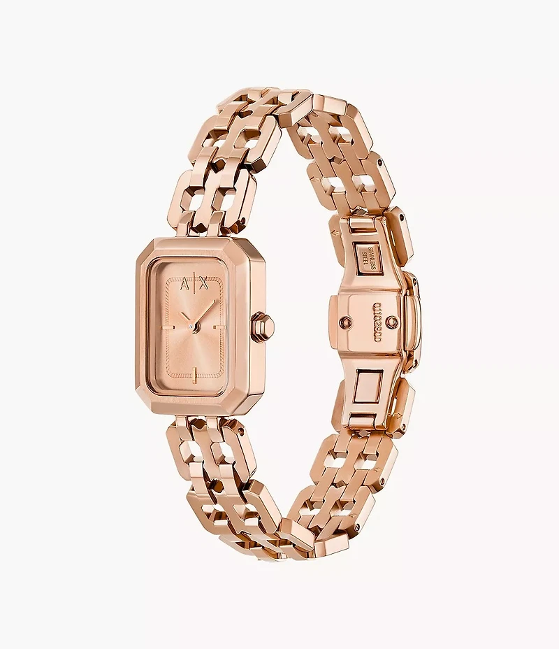 Armani Exchange Two-Hand Rose Gold-Tone Stainless Steel Watch 155350