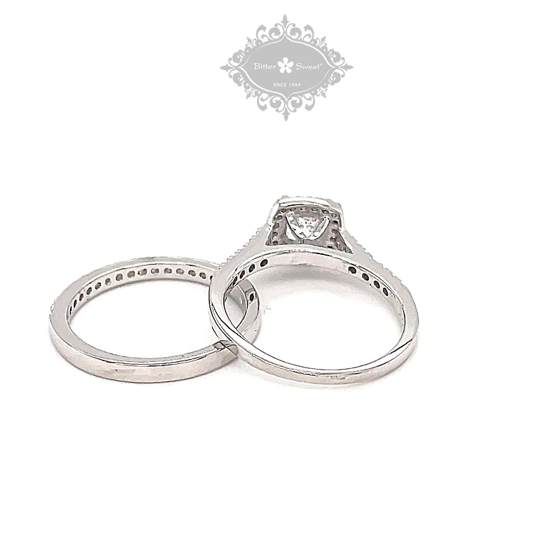 Sterling Silver Cubic Zirconia Square Set Ring 145717