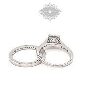 Sterling Silver Cubic Zirconia Square Set Ring 145717