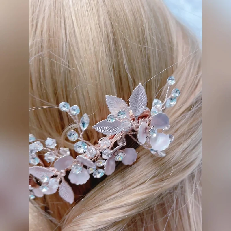 Bridal Flower Wire Rosegold Hairclip 146383