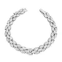 Bridal Silver  Cubic Zirconia Marquise   Bracelet 155189