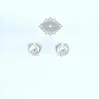Sterling Silver Lavender Heart Cubic Zirconia Earrings 153556