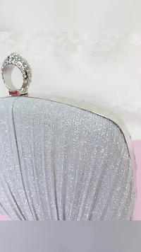 Fabric Silver Handbag Clutch 148913