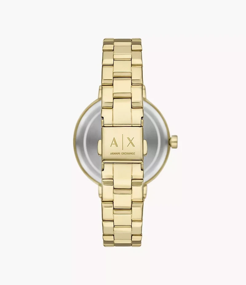 Armani Exchange Two-Hand Gold-Tone Stainless Steel Watch 155351