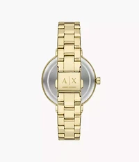 Armani Exchange Two-Hand Gold-Tone Stainless Steel Watch 155351