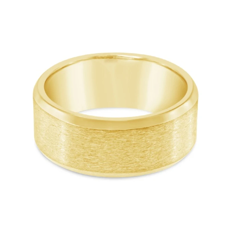 Men's Stainless Steel Matte Gold 8mm Ring 148804