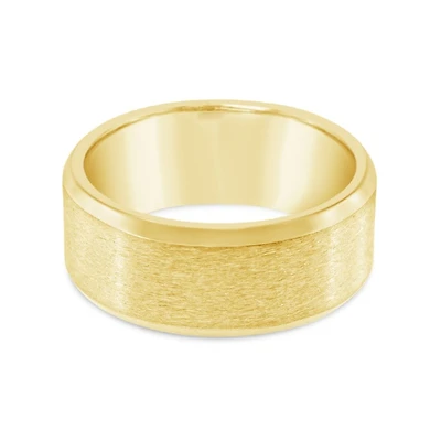 Men's Stainless Steel Matte Gold 8mm Ring 148804