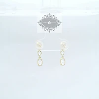 10k Yellow Gold Cubic Zirconia Oval Drop Earrings 155648