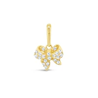 10k Yellow Gold Cubic Zirconia Bow Pave Pendant 155636