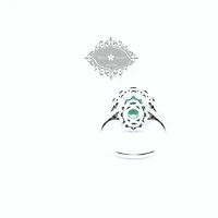 Sterling Silver Emerald Oval Cubic Zirconia Ring 153391