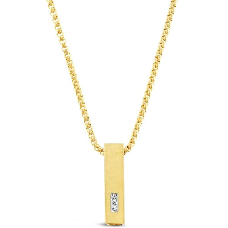 Stainless Steel Cubic Zirconia Gold Necklace 150151
