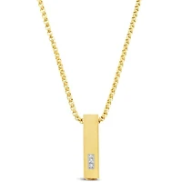 Stainless Steel Cubic Zirconia Gold Necklace 150151