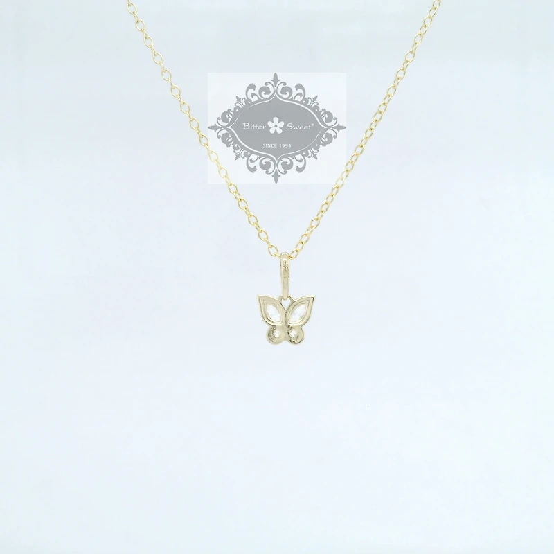 10k Yellow Gold Cubic Zirconia Butterfly Pendant 155635
